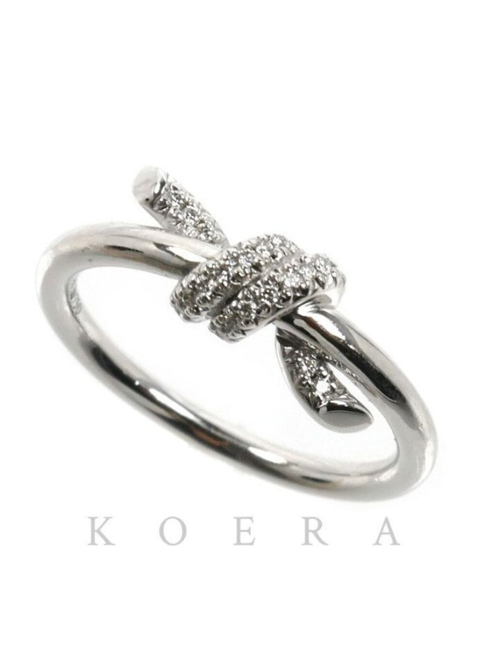 Tiffany & Co 18k White Gold Knot Ring Diamond